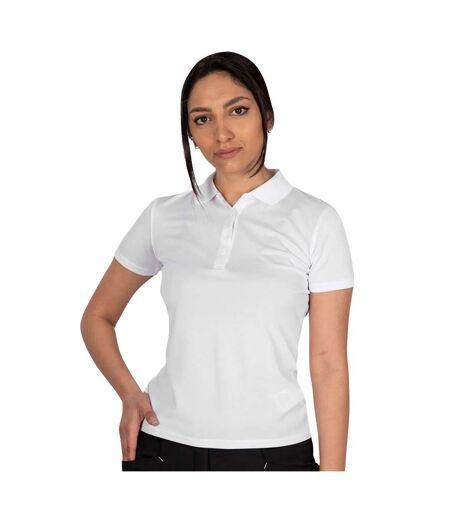 Womens/ladies classic micro pique golf polo shirt white Island Green