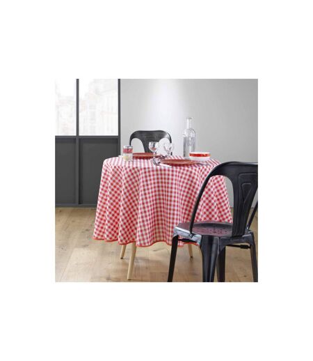 Nappe Ronde Antitache Imprimé Vichy 180cm Rouge