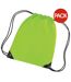 Lot De 2  Sac De Gym 11 Litres Taille Unique Vert Citron Bagbase-1