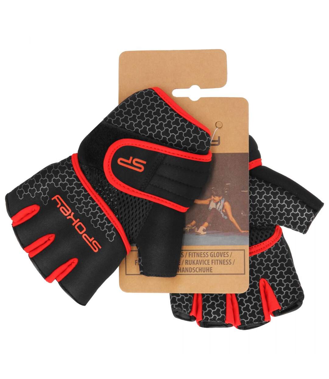 Mitaines Sport Lava Adulte Noir Rouge Spokey-4