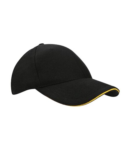 Casquette De Baseball Noir Jaune L-Merch