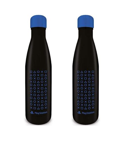 Playstation Symbol Metal Water Bottle (Black/Blue) (One Size) - UTPM4575