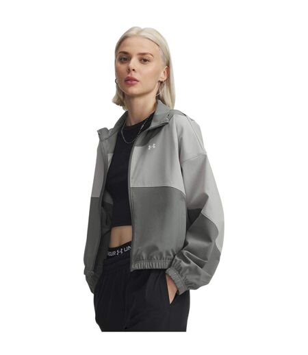 Womens/ladies Rival Jacket Green Titan White Under Armour