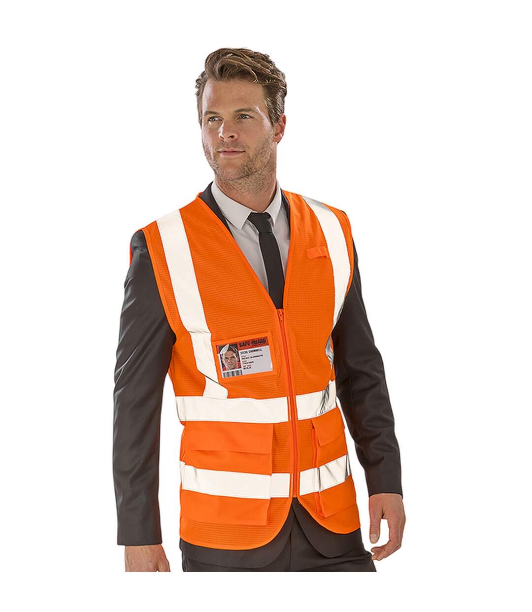 Gilet haute visibilité executive adulte orange fluo SAFE-GUARD by Result-3