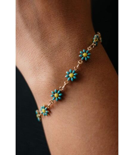 Multicolour Turquoise Sun Flower Summer Indie Boho Daisy Charms Bracelet
