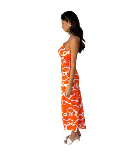 Robe Mi-longue Motif/style Imprimé Girafe Femme Orange AX Paris