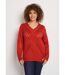 Pull bijou maille filet strass col V-1