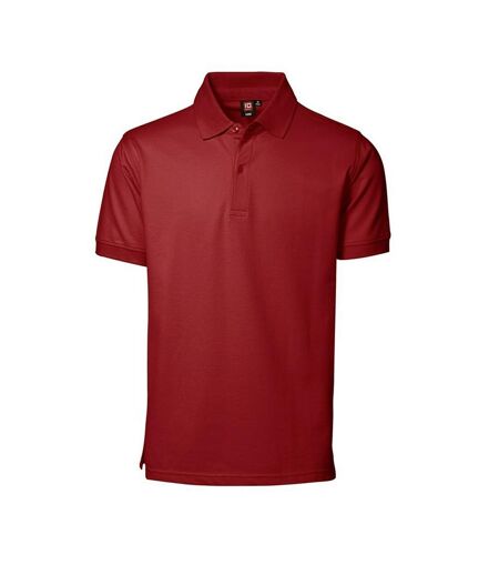 ID Mens Pique Short Sleeve Regular Fitting Polo Shirt (Red) - UTID184