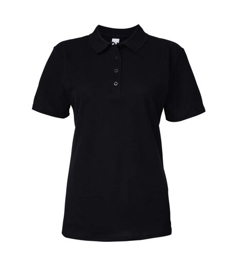 Gildan Softstyle Womens/Ladies Short Sleeve Double Pique Polo Shirt (Black) - UTBC3719