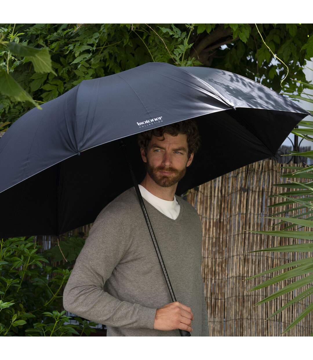 Isotoner Parapluie mixte adulte canne golf, déperlant, couverture xl 130cm, manuelle-3