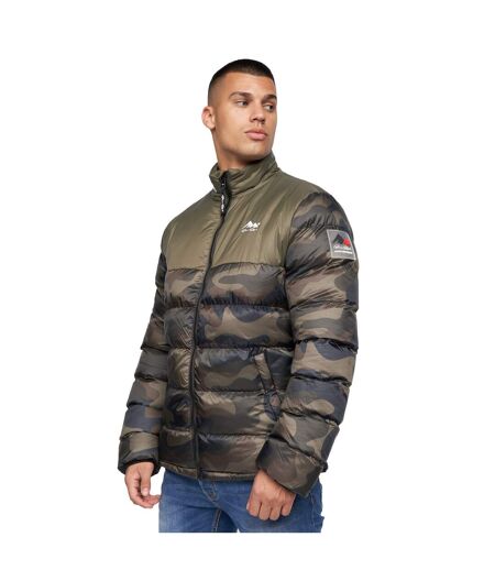 Mens Carlito Camo Oversized Padded Jacket Olive Born Rich