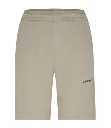 Mens Diagonal Jogging Bottoms Dark Sand Off White