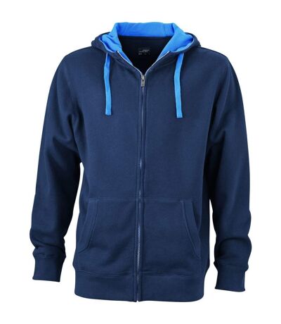 Veste zippée à capuche homme - JN963 - bleu marine
