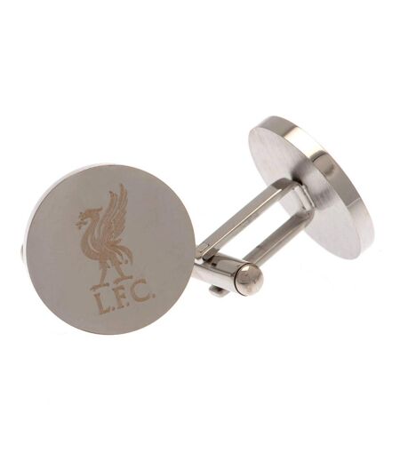 Liverpool FC Round Stainless Steel Cufflinks (Silver) (One Size) - UTTA11160