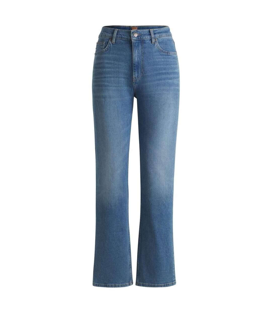 Womens/ladies Ada High Waist Jeans Blue Boss-2