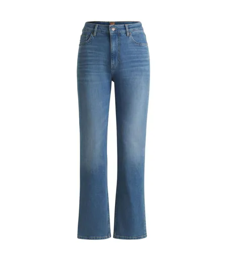 Womens/ladies Ada High Waist Jeans Blue Boss