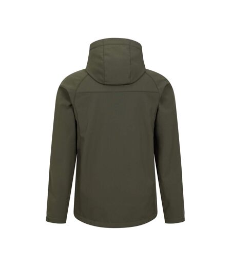 Mens Exodus Waterproof Soft Shell Jacket Dark Khaki Mountain Warehouse