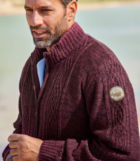 Pletený sveter podšitý imitáciou ovčieho rúna