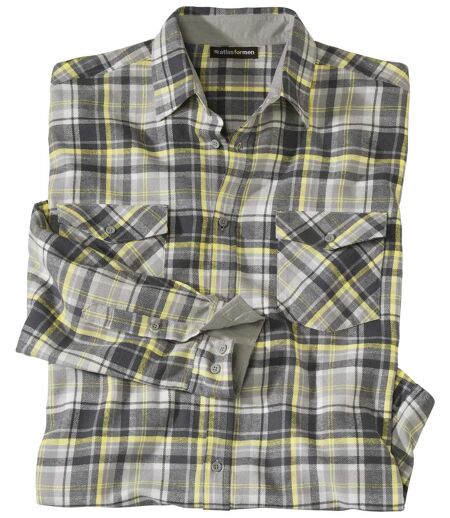 Men's Grey Checked Flannel Shirt