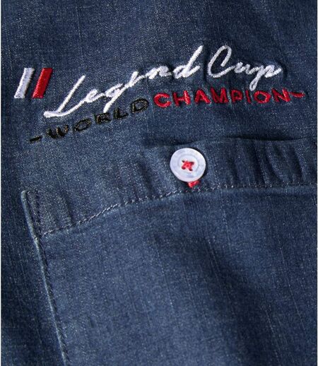 Chemise en Denim Stretch Brodée