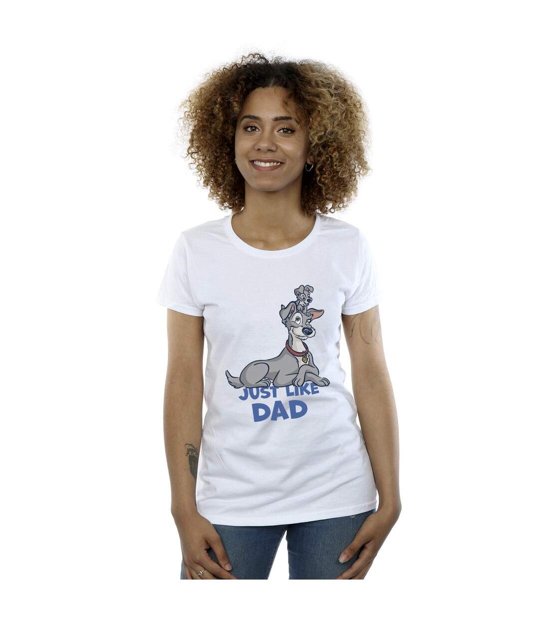 Disney Femme/Ladies Lady And The Tramp Just Like Dad - T-shirt en coton (Blanc) - UTBI26177-2
