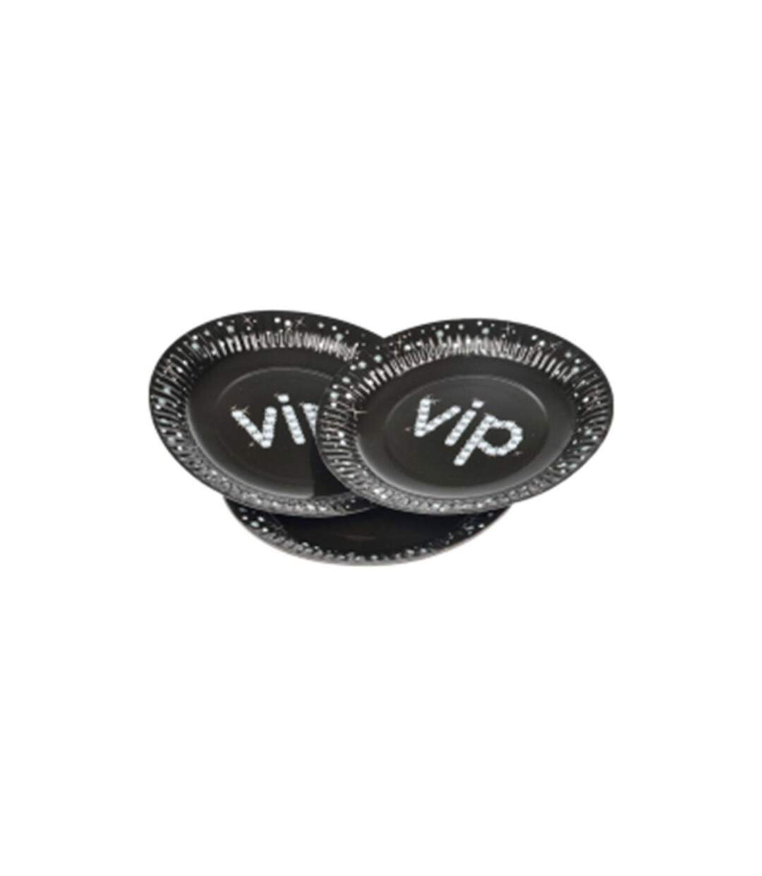 Lot de 6 Assiettes en Carton Vip 18cm Noir-1
