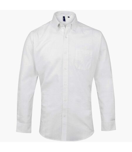 Premier Mens Signature Oxford Long-Sleeved Shirt (White) - UTPC7285
