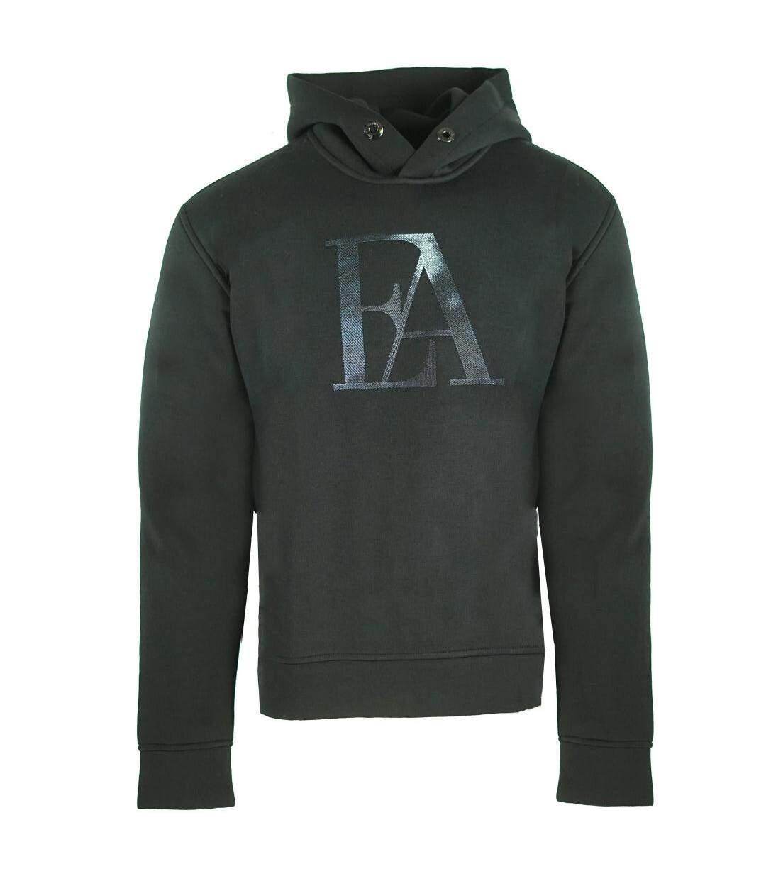 Sweat À Capuche Motif/style Aigle Homme Noir Emporio Armani-1