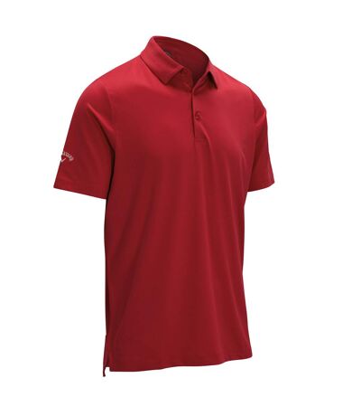 Callaway Mens Swing Tech Solid Color Polo Shirt (True Red) - UTRW7679