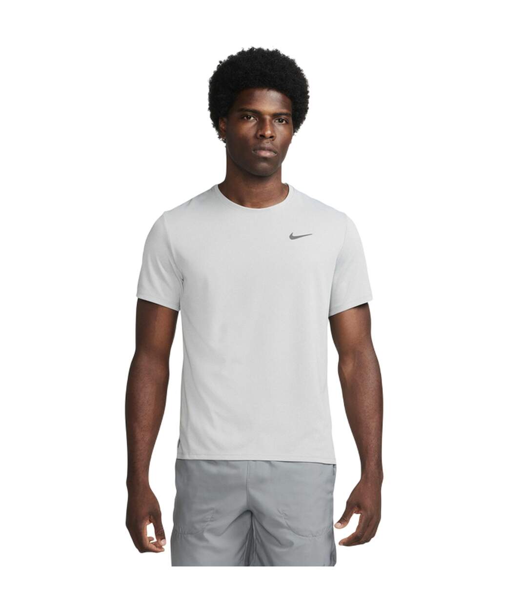 Mens Miler Swoosh Reflective Detail T-shirt Grey Fog Nike-1