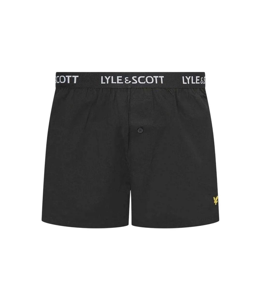 Lot De 2  Caleçons Avec Marque Sur Taille Homme Vert Kaki Noir Lyle & Scott-3