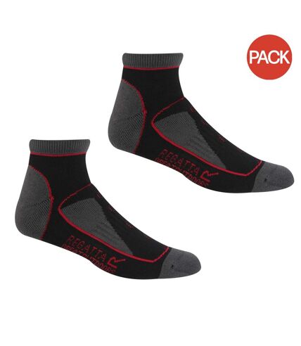 Socquettes samaris trail femme noir / rouge vif Regatta