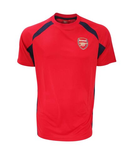 Arsenal FC Mens Official Football Crest Panel T-Shirt (Red/Black) - UTSG2678
