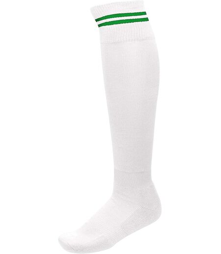 chaussettes sport - PA015 - blanc rayure vert
