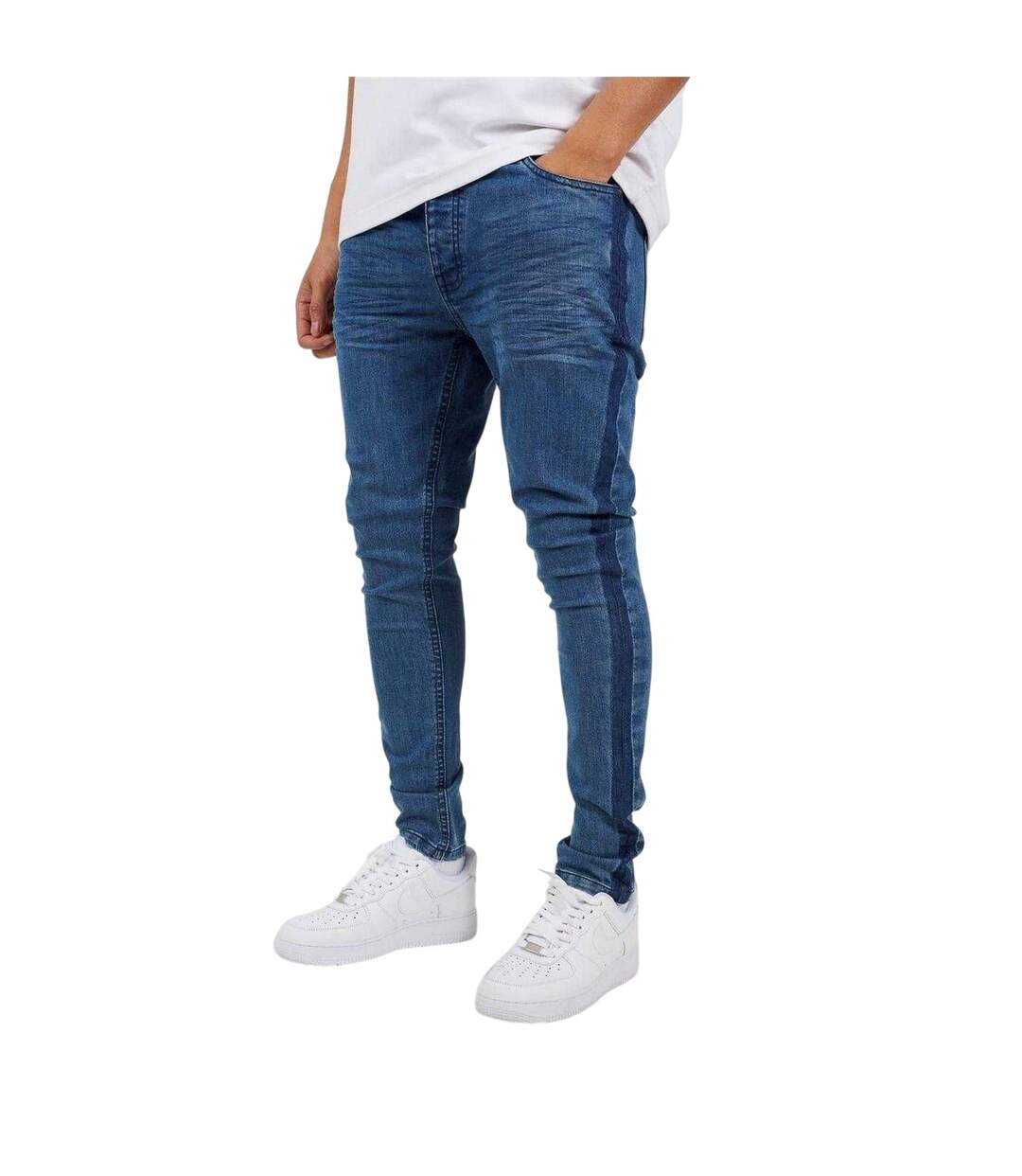 Jean Motif/style À Rayures Homme Bleu Brave Soul-2