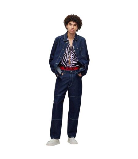 Mens 080 Denim Jacket Dark Blue Faded Hugo