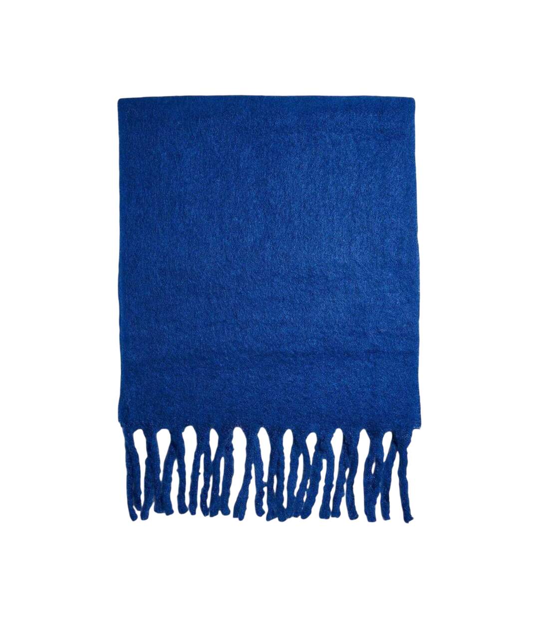 Womens/ladies Fringe Textured Scarf One Size Blue Pieces-2
