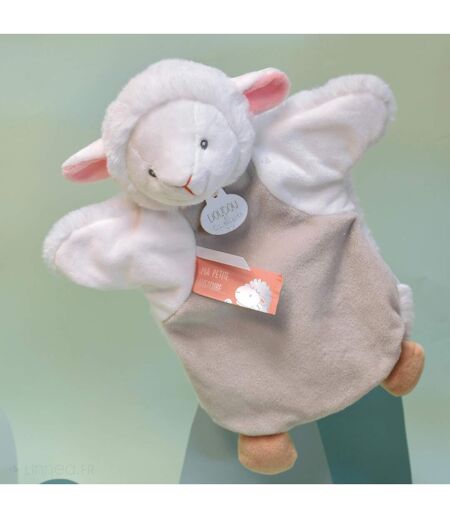 Doudou polyester 2 en 1 collection LES MARIONNETTES Agneau