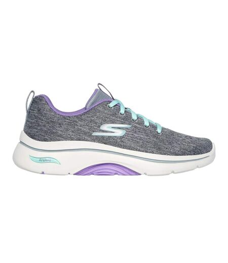 Womens/ladies go walk arch fit 2.0 vivid sunset trainers grey/lavender Skechers