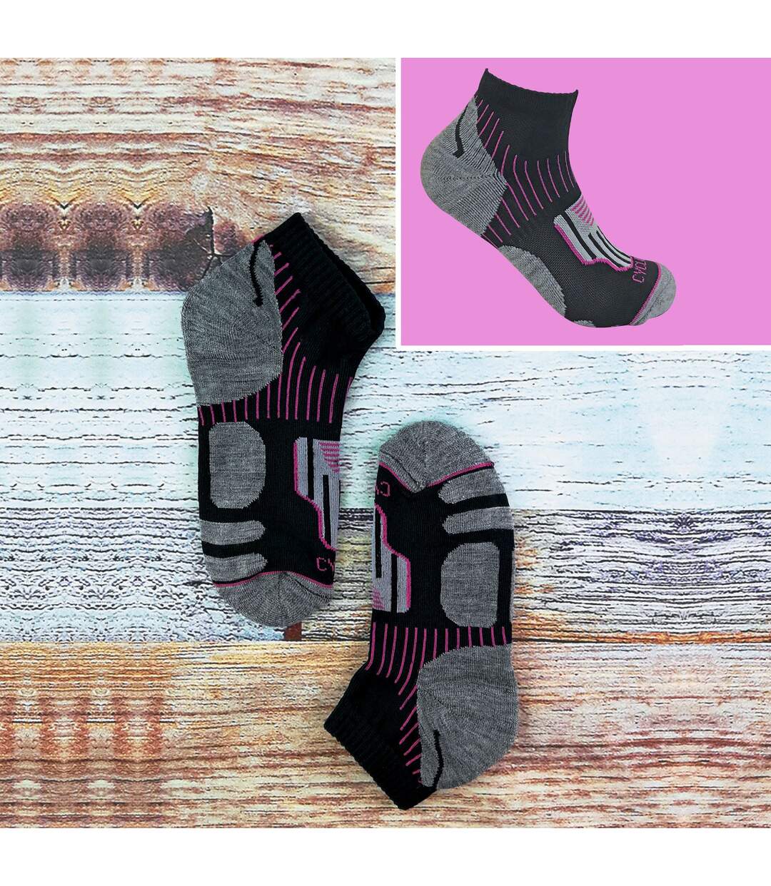 12 Pair Ladies Black Low Cut Cycling Socks Ideal for Running, Gym & Sport-3