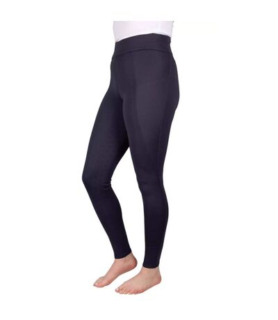 Womens/ladies melton flex horse riding tights dark navy HyPERFORMANCE