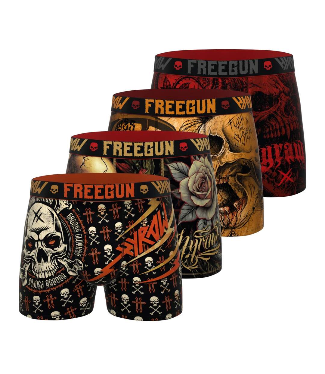 Lot de 4 boxers homme Hyraw 6 Freegun-1
