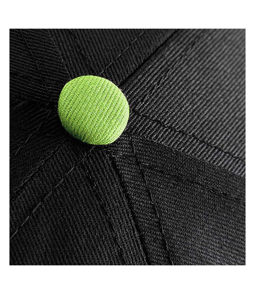 Beechfield Unisex 5 Panel Contrast Snapback Cap (Pack of 2) (Black/ Lime Green) - UTRW6721-3