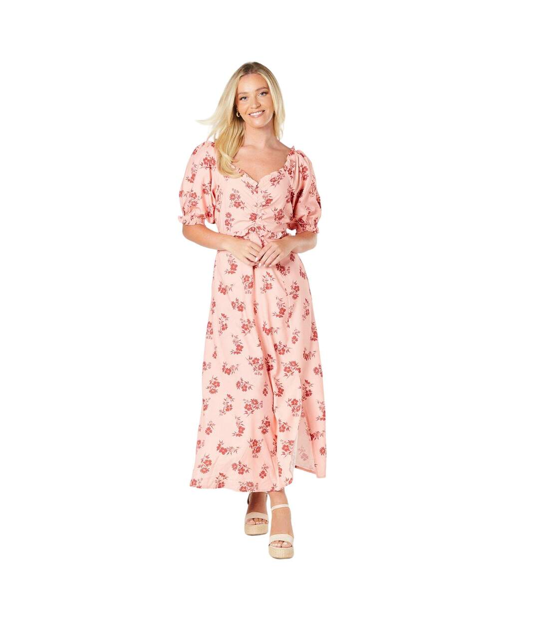 Robe mi-longue femme rose Dorothy Perkins-1