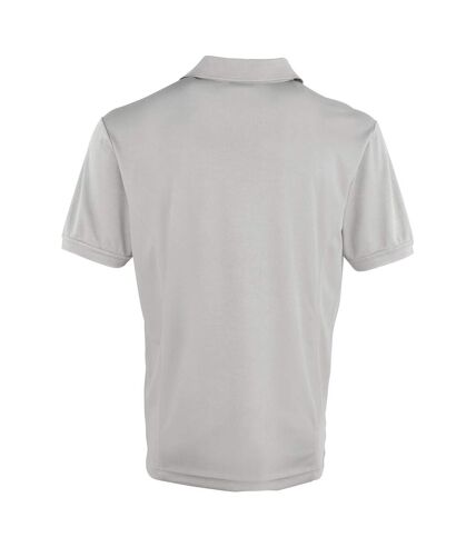 Premier Mens Coolchecker Pique Short Sleeve Polo T-Shirt (Silver) - UTRW4401