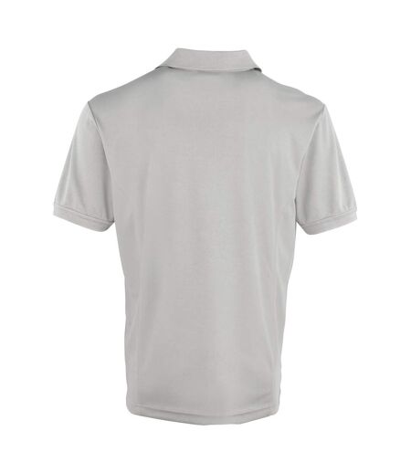 Premier Mens Coolchecker Pique Short Sleeve Polo T-Shirt (Silver) - UTRW4401