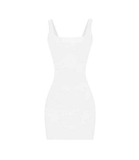 Womens/ladies Bandage Square Neck Bodycon Dress White Honeyz