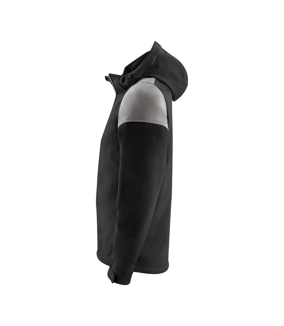 Mens Prime Soft Shell Jacket Black Anthracite Printer-3