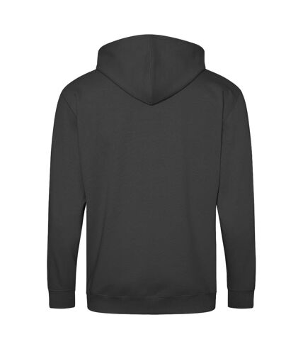 Awdis Plain Mens Hooded Sweatshirt / Hoodie / Zoodie (Black Smoke)