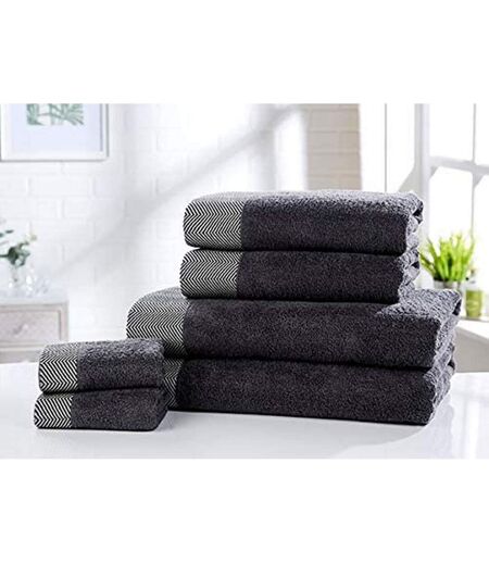 Rapport Tidal Towel Bale Set (Pack of 6) (Charcoal) (One Size) - UTAG1020